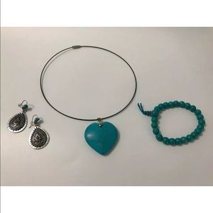 Jewelry set: Necklace Heart with Earrings